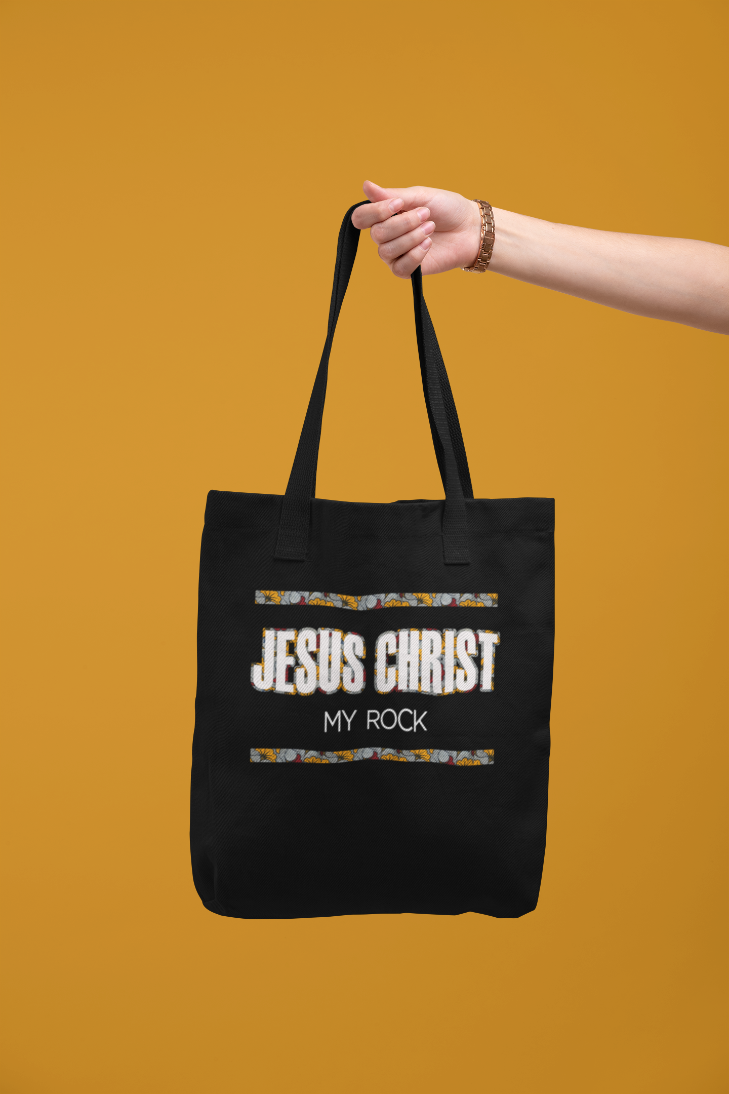 jesus christ my rock (black bag)