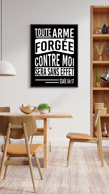 Poster Encadré  "Ésaïe 54:17"