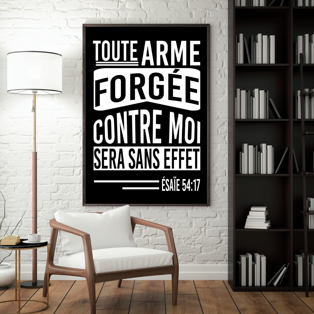 poster encadré  "ésaïe 54:17"