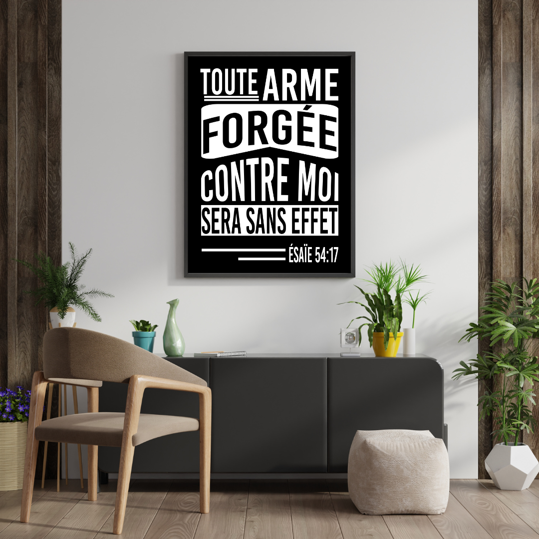 poster encadré  "ésaïe 54:17"