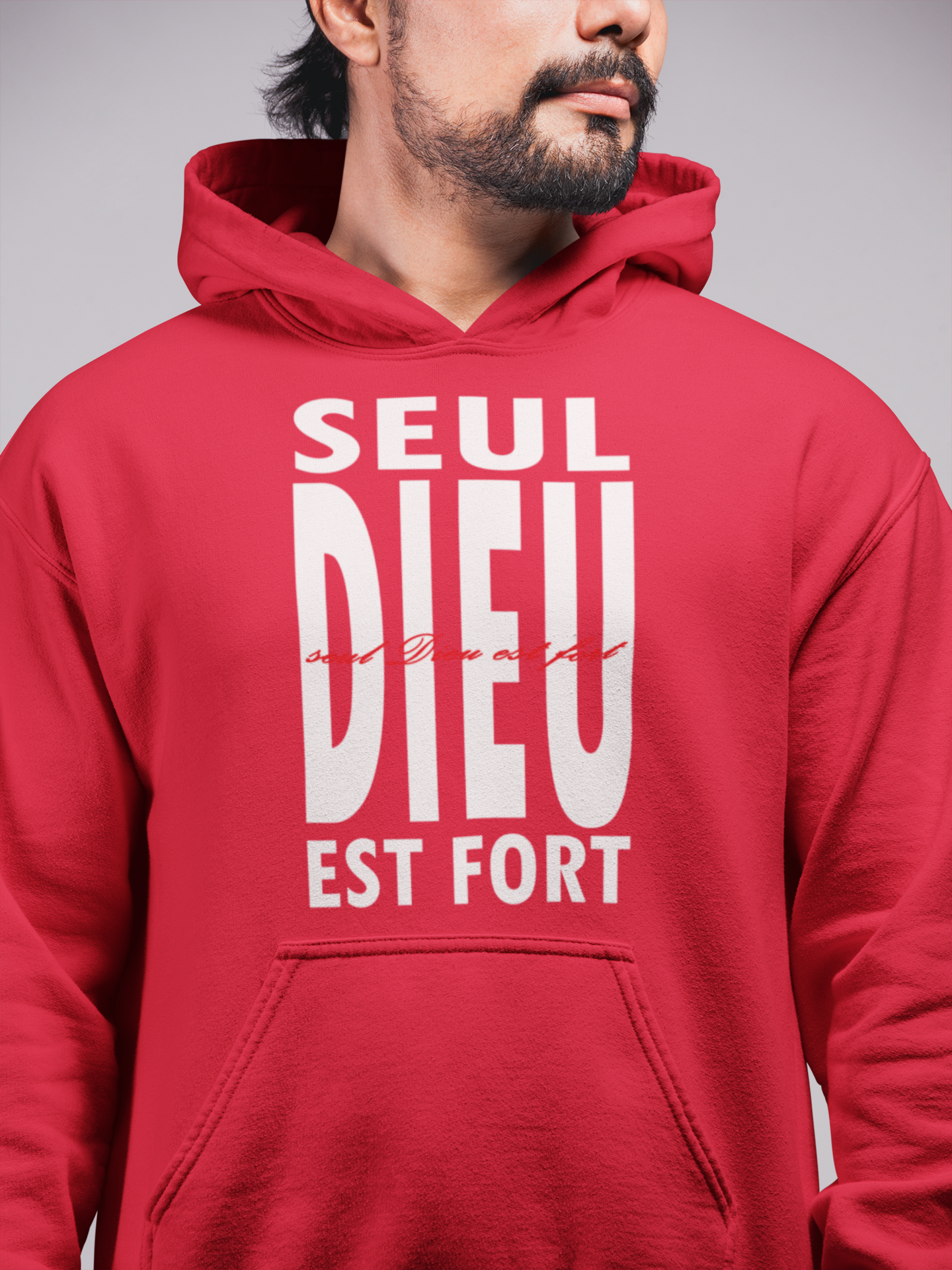 sweat à capuche seul dieu est fort