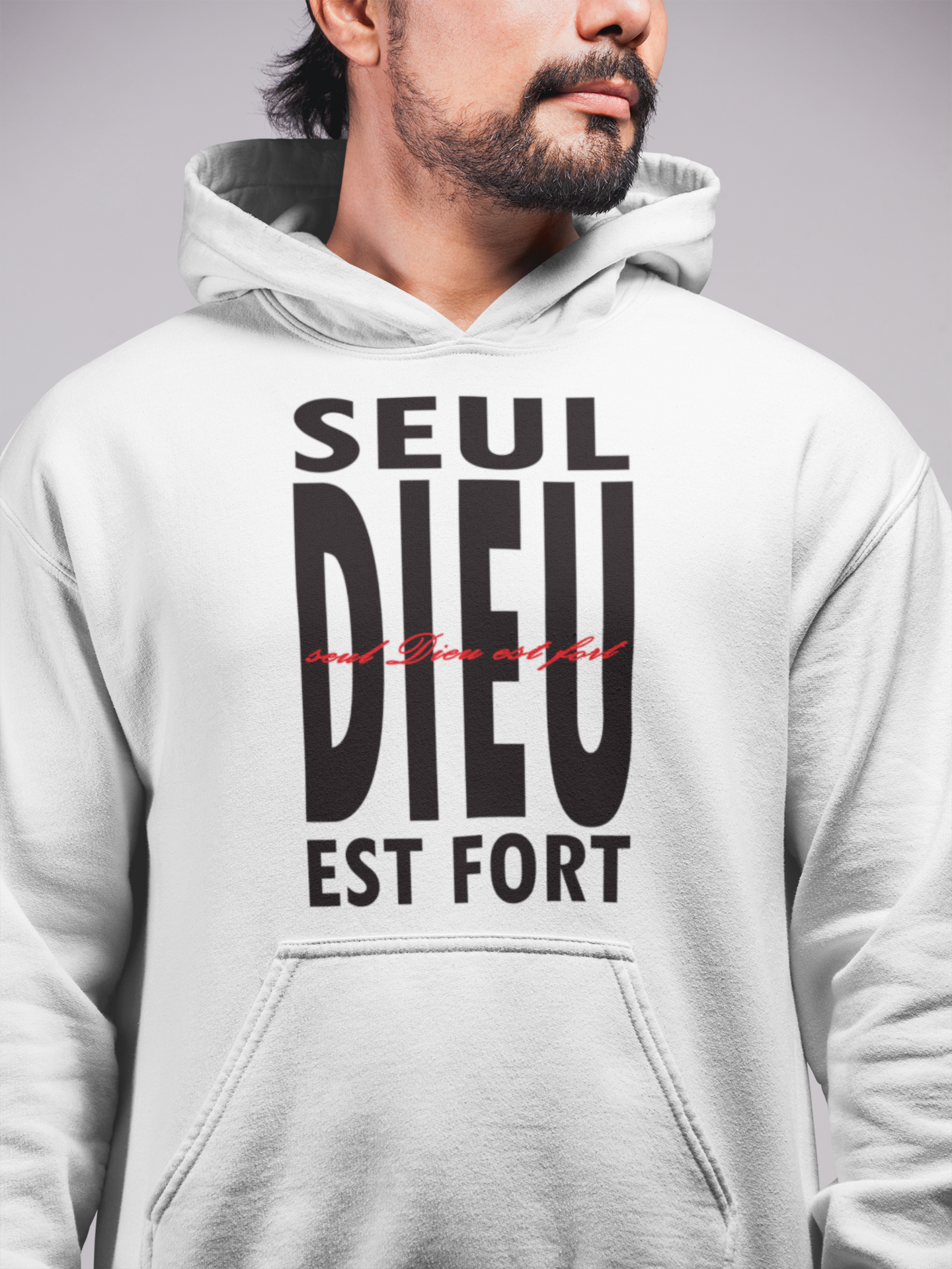 sweat à capuche seul dieu est fort