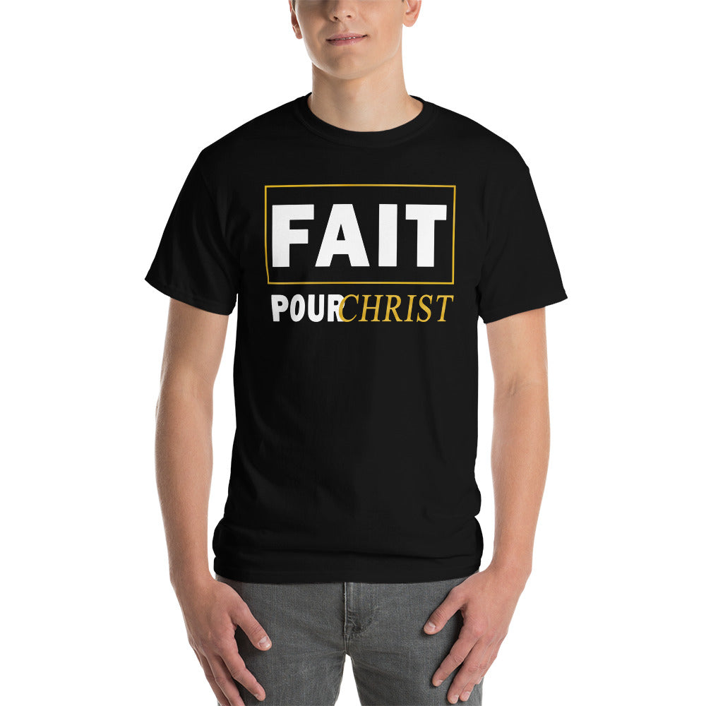 "fait pour christ" t-shirt (noir et rouge)