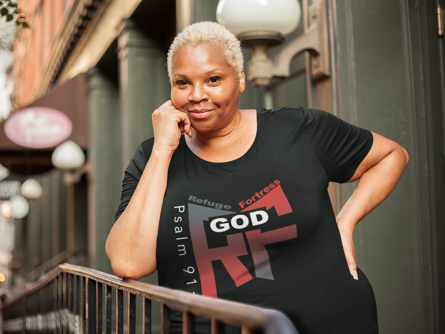 "god,my refuge and fortress" unisex t-shirt (black).