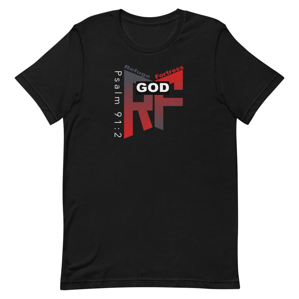 "god,my refuge and fortress" unisex t-shirt (black).